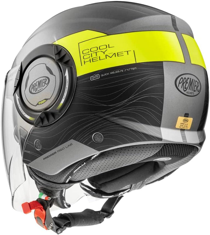 Premier Unisex-Adult Cool Evo Helm L Schwarz, Hellgrau Und Gelb, L Schwarz, Hellgrau Und Gelb