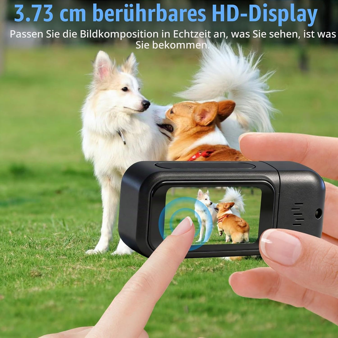 7JI Körperkameras 4K 180°Drehbar mit Ladekoffer,2400mAh Pocket Action Kamera,30m/98ft Wasserdicht,1.