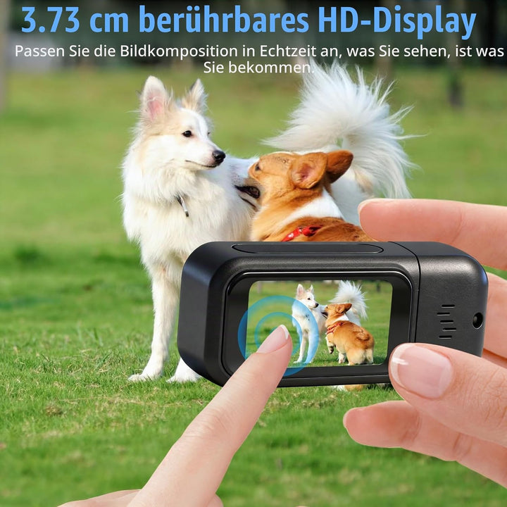 7JI Körperkameras 4K 180°Drehbar mit Ladekoffer,2400mAh Pocket Action Kamera,30m/98ft Wasserdicht,1.