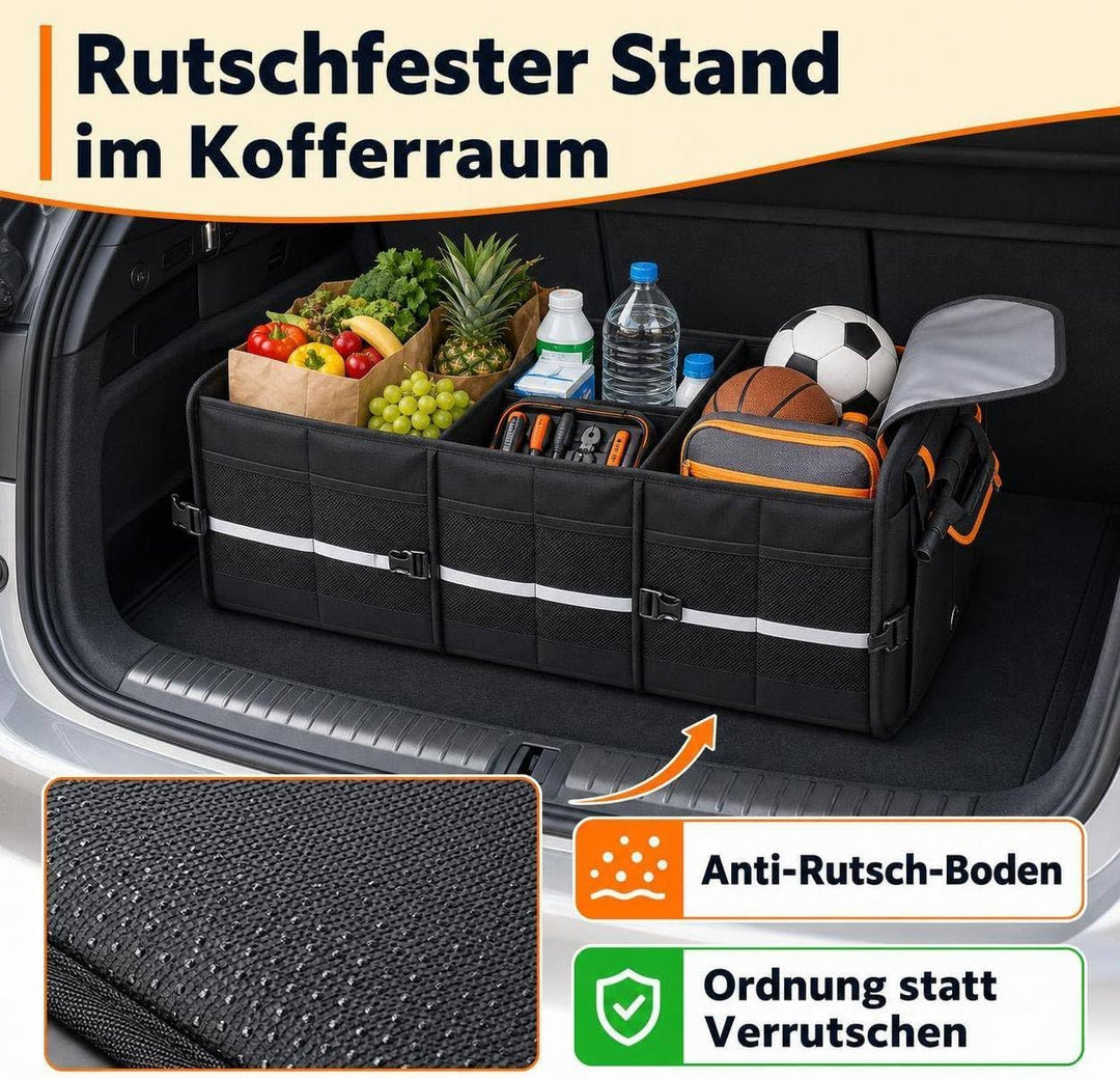 DGSL Kofferraum Organizer mit Deckel &amp; 24L Kühltasche – Extra Grosse 92L Faltbare Auto Aufbewahrungs