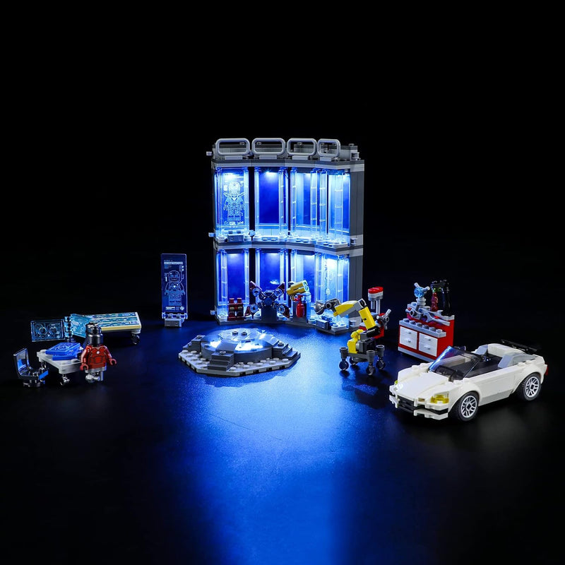 GEAMENT LED Licht-Set Kompatibel mit Lego Iron Mans Werkstatt (Armory) - Beleuchtungsset für 76216 B