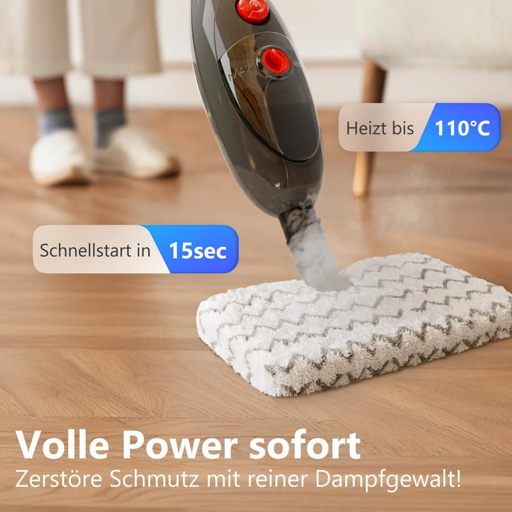 Dampfreiniger Steam-It Max – 7 in 1 – Für Boden & Fenster – Auch als Handdampfreiniger nutzbar – Kab