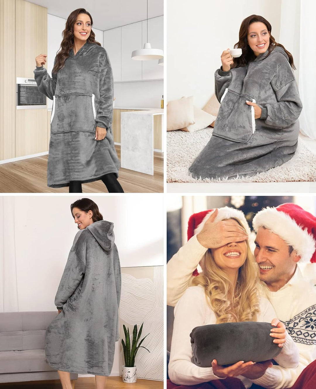 Sendowtek Übergrösse Hoodie Sweatshirt Übergrosse Decke Swearshirt Sherpa Deckenpullover Riesen Swea