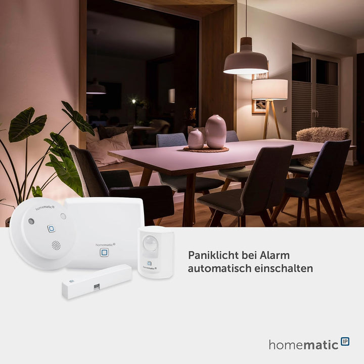 Homematic IPSmart Home Starter Set Alarm, digitaler Fenstersensorund Bewegungsmelder,kabellose Funk