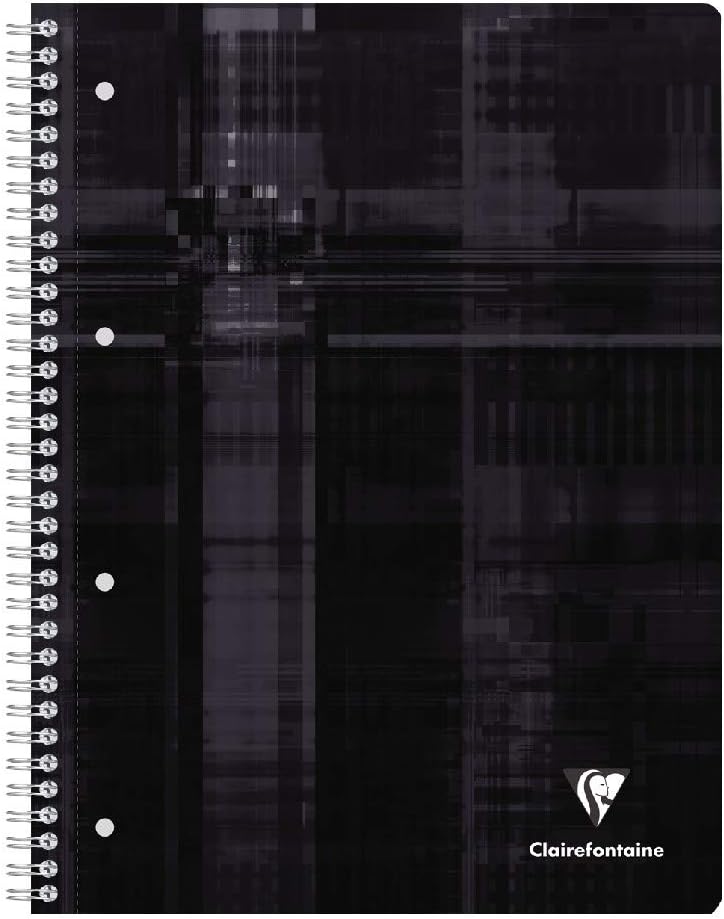 Clairefontaine 8251C - Packung mit 5 Collegeblöcken DIN A4+ mit Ringbuchlochung, 4-fach gelocht, 80