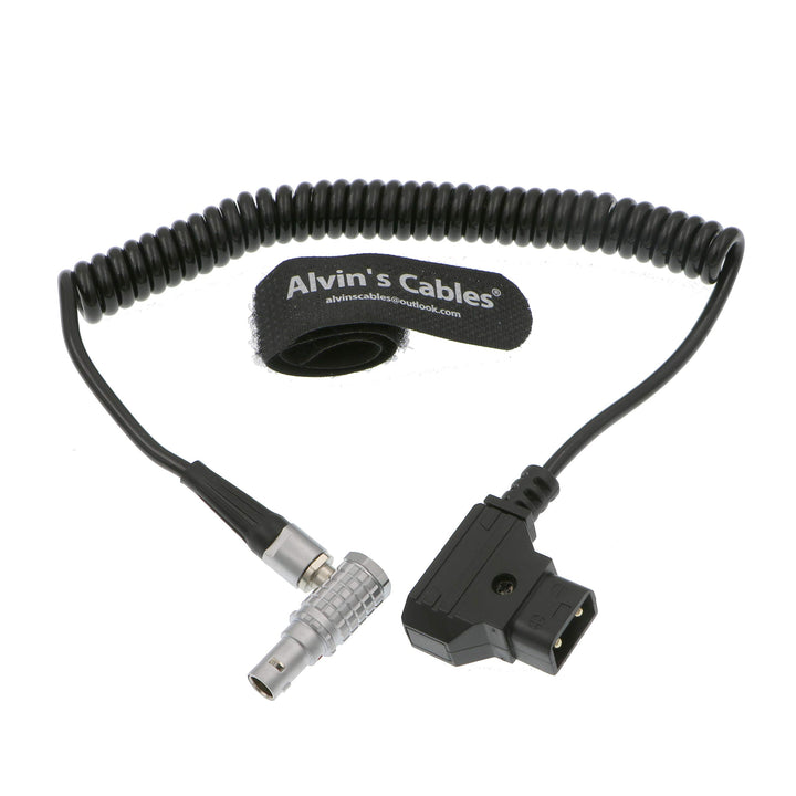 Alvin's Cables 2 Pin Stecker Rechtwinklig zu D-Tap Coiled Stromkabel für Anton Bauer Teradek Spiralk