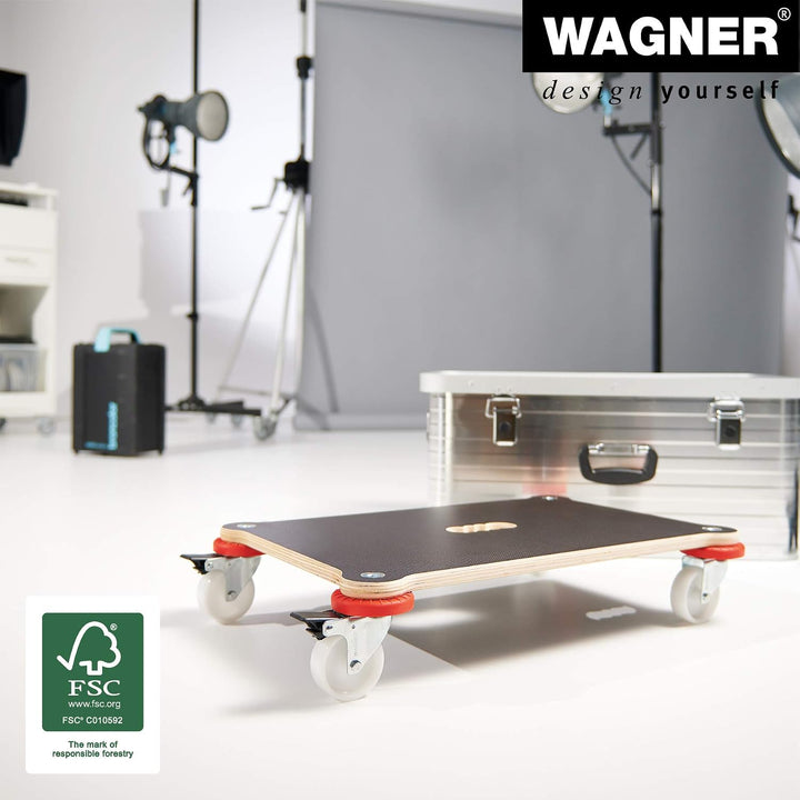 WAGNER Transportroller Transporthilfe I Schichtholz mit Grip 60 x 40 x 12,5 cm, Tragkraft 200 kg I U