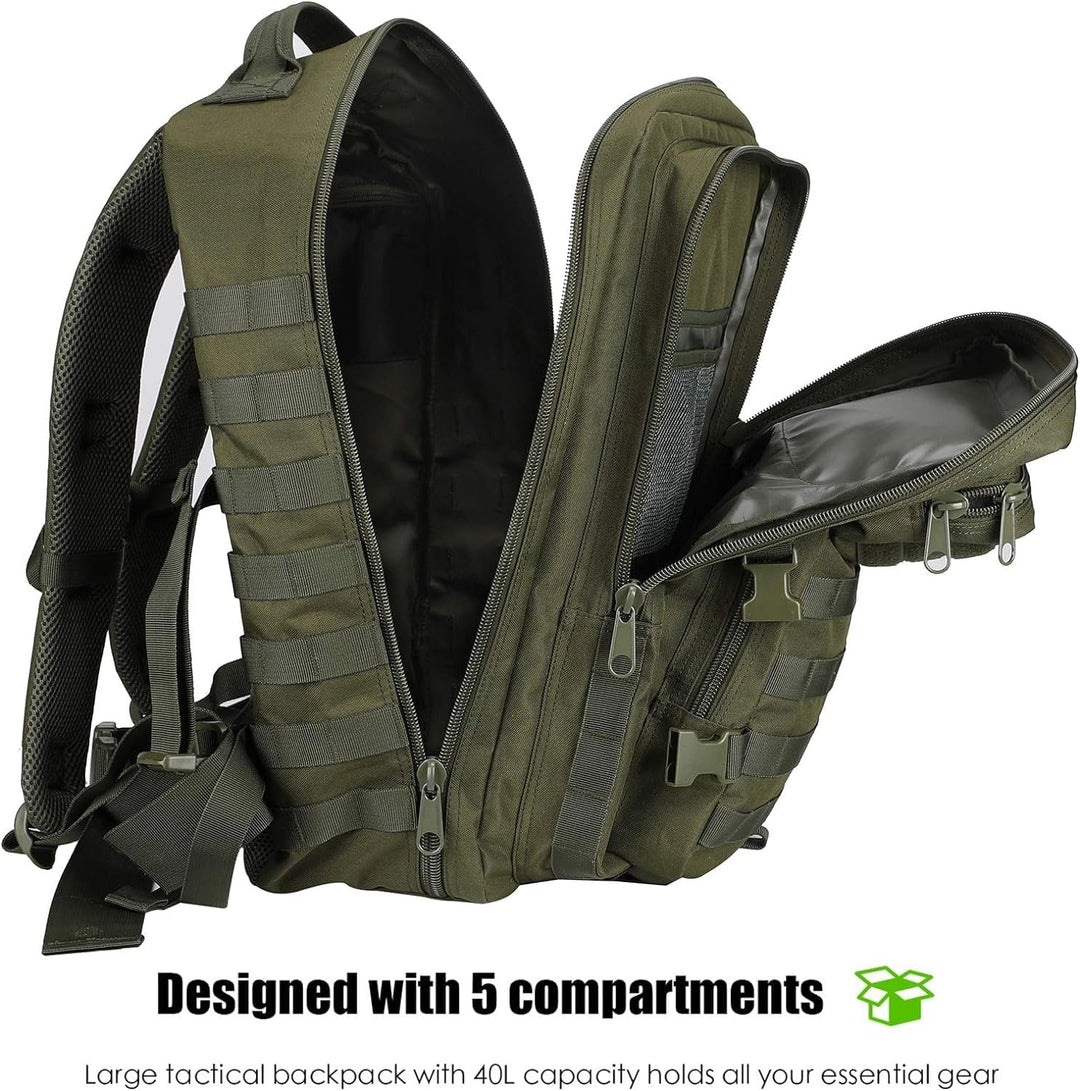ProCase 40L Militär Taktische Rucksack, Grosse Kapazität 3 Tage Armee Assault Pack Bag Go Bag Rucksa