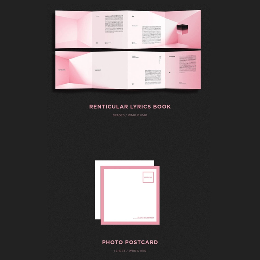 Square Up [ PINK Ver. ] - BLACKPINK 1st Mini Album CD + Photo Book + Lyrics Book + Postcard + Photoc