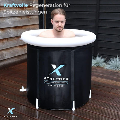 Athleticx Premium Eisbad XXL, Faltbare badewanne Erwachsene, Faltbare Aufblasbare Eistonne für Sport