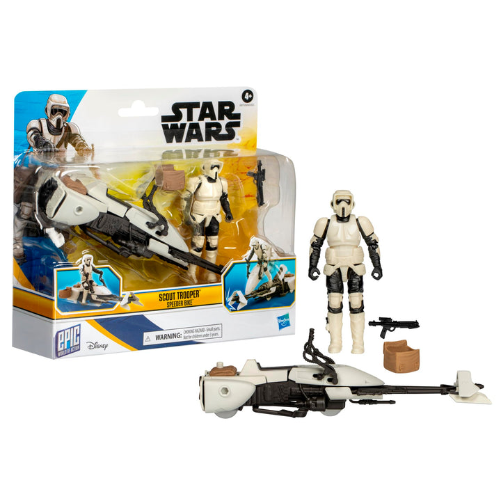 STAR WARS Epic World of Action Scout Trooper &amp; Speeder Bike, 10.2 cm Actionfigur &amp; Fahrzeug, Spielze