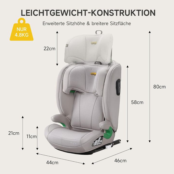 i-Size R129 Kinderautositz für 3,5 bis 12 Jahre (100-150 cm), Mit verstellbarer Rückenlehne, Kopfstü
