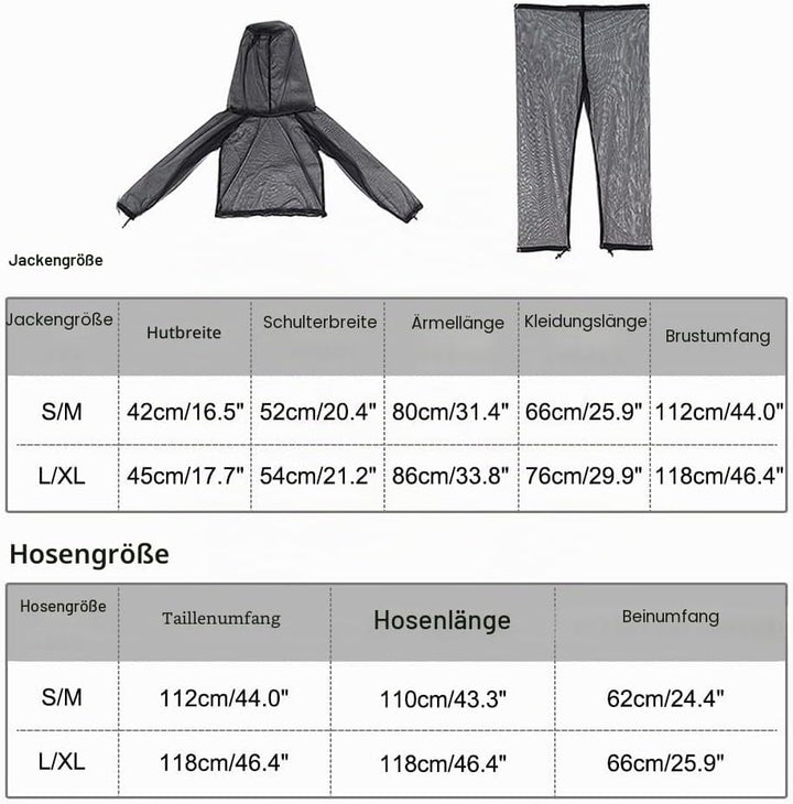 Moskito Anzug, 4 Stück ultrafeiner Mücken Schutzanzug, atmungsaktive Mückenschutz Kleidung mit Kapuz