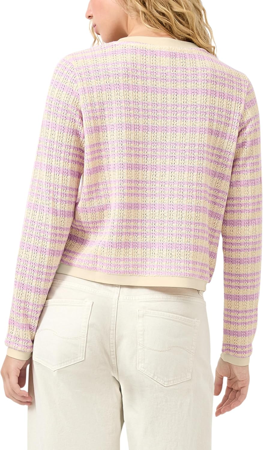 QS Damen Longsleeve mit Ajourmuster T-Shirt Langarm mit Ajourmuster XS 41g0_rosa, XS 41g0_rosa