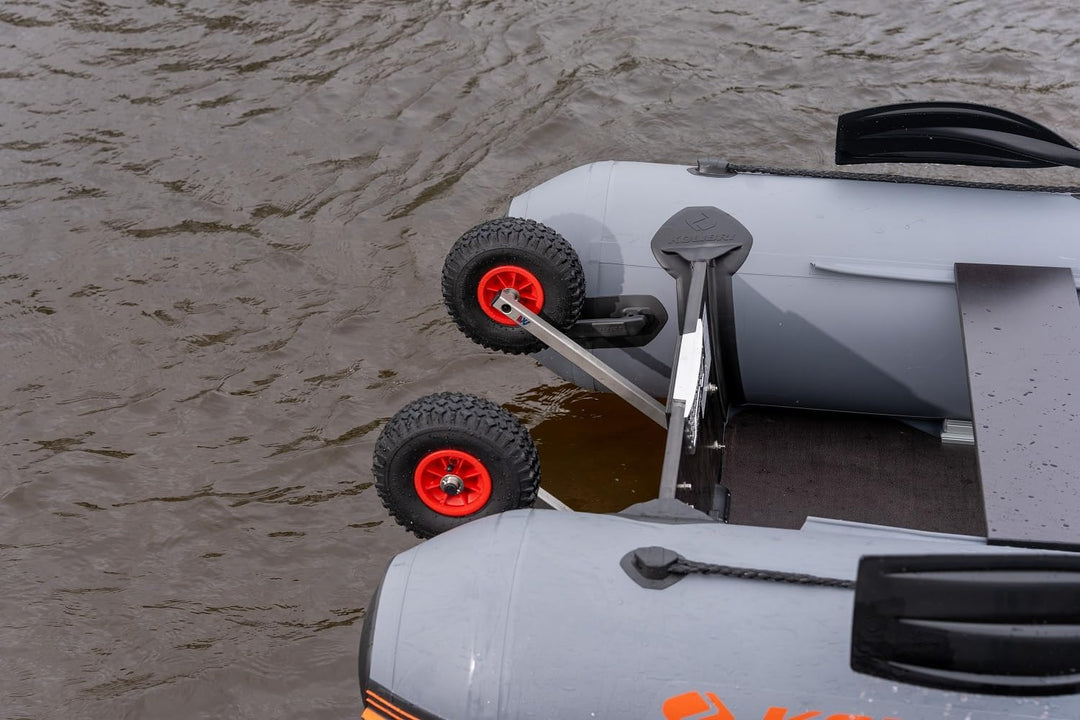 Launching Wheels for Boat Dinghy Raft, Folding Outboard Engine Wheels for Inflatable Dinghy, Stainle