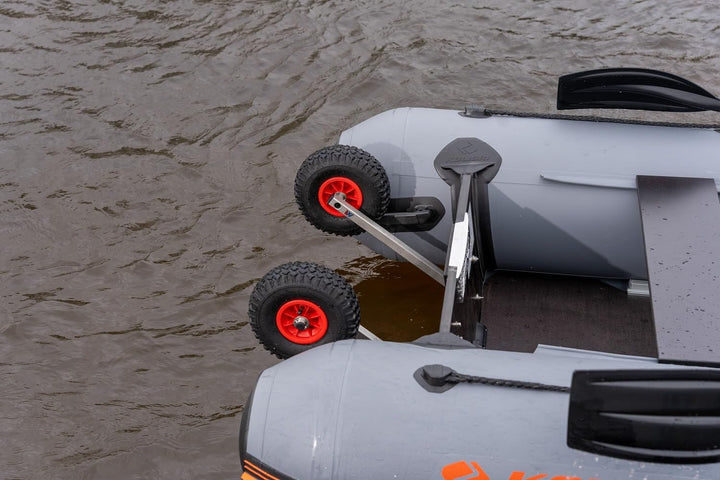 Launching Wheels for Boat Dinghy Raft, Folding Outboard Engine Wheels for Inflatable Dinghy, Stainle
