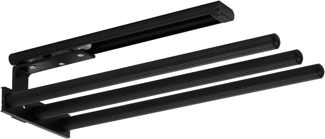 SOTECH Aluminium Handtuchhalter TED 3-armig schwarz matt (325-487 mm, ausziehbar, drehbar) Teleskop-