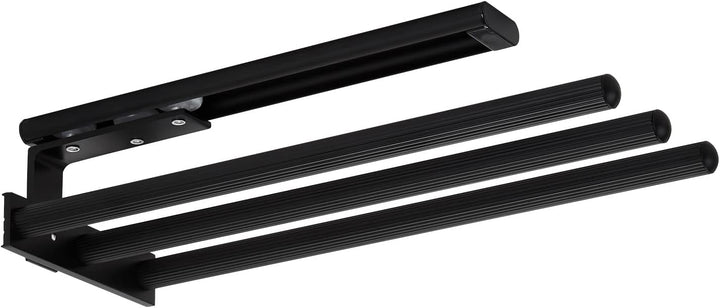 SOTECH 2 Stück Aluminium Handtuchhalter TED 3-armig schwarz matt (325-487 mm, ausziehbar, drehbar) T
