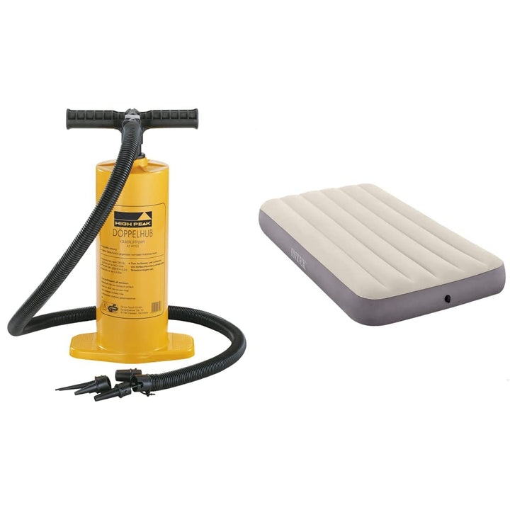 High 49702 Peak Doppelhubpumpe, Handpumpe, TÜV/GS geprüft, 4 Ventile, extra stark, gelb Bundle mit S