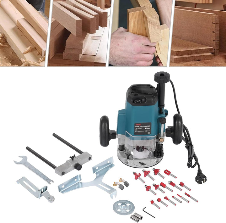 Fräsmaschine für Oberfräse 2200W Electric Hand Holz Oberfräse Kantenfräse Holzschneider Router, Komp