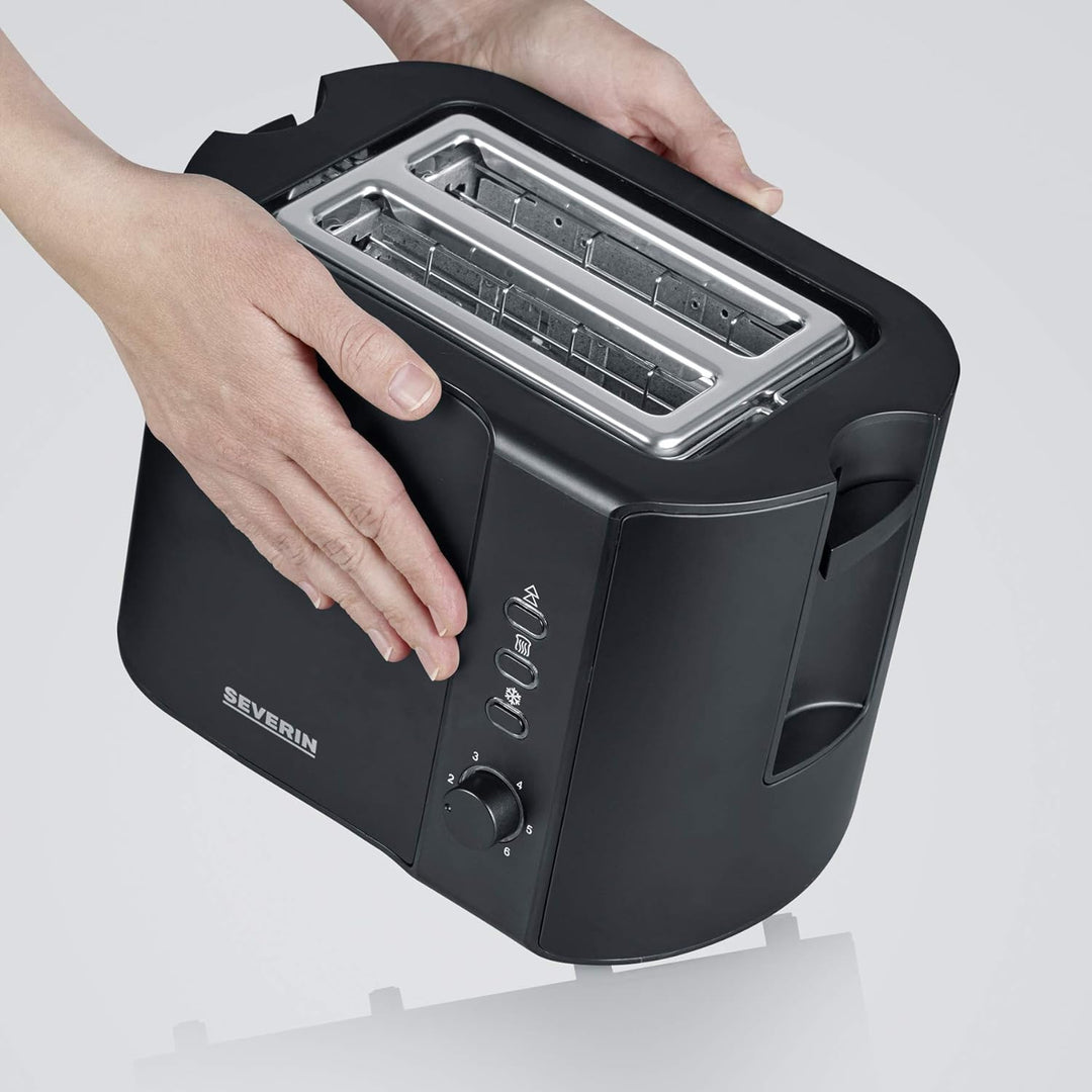SEVERIN AT 9552 Automatik-Toaster (800 W, Inkl. Brötchen-Röstaufsatz, 2 Röstkammern) schwarz/matt &