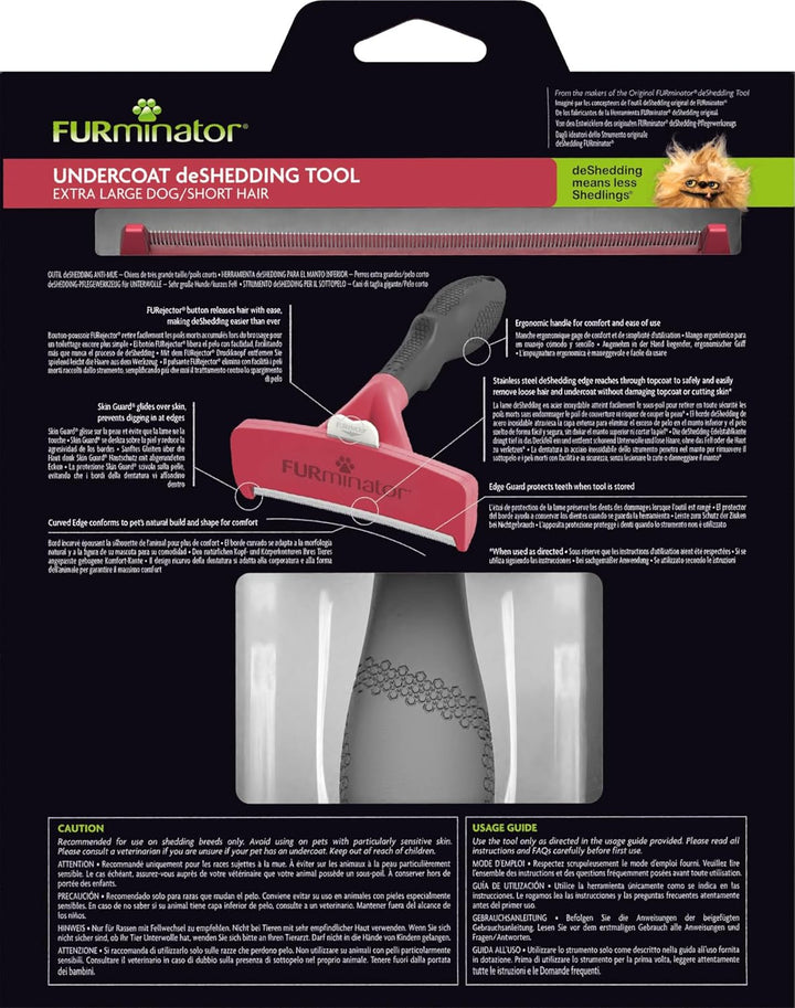 FURminator deShedding-Tool Hund Grösse XL Kurzhaar - Hundebürste für sehr grosse Hunde zur Entfernun