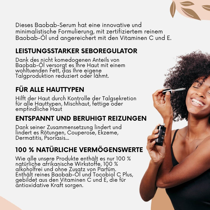AOKlabs - Baobab Oil Day & Night Facial Serum I Leistungsstarkes Anti-Aging-Serum, angereichert mit