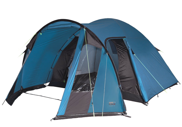 High Peak Kuppelzelt Tessin 5, Campingzelt mit Vorbau, 2 Eingänge, Familien-Zelt für 5 Personen, ext