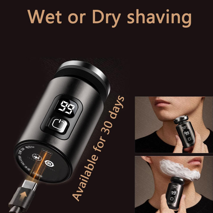 Rasierer Herren Elektrisch, 8000rpm 8cm Mini Shaver IPX7 wasserdicht | mit 360° Federbelasteter Schw