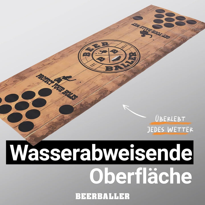 BeerBaller® Beer Pong Matte - Bierpong Set inkl. Bierpong Matte, 50 Beer Pong Becher &amp; 4 Beerpong Bä