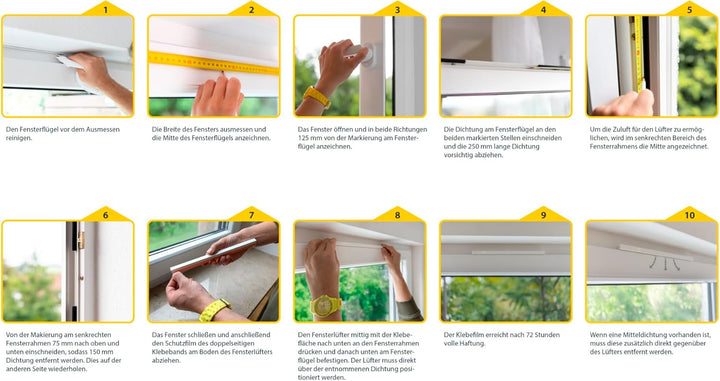 Schellenberg Fensterlüfter PLUS, Doppelpack, weiss, bohrfreie Montage, energie- und heizkostensparen