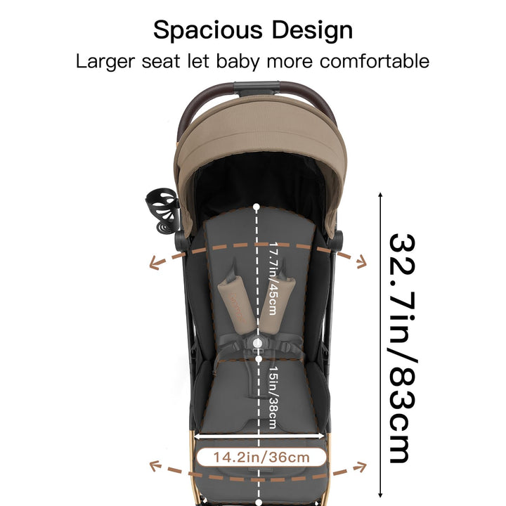 Gromast Gravity Faltbarer Kinderwagen, Tragbarer Reise-Kleinkindbuggy Mit Verstellbarer Rückenlehne