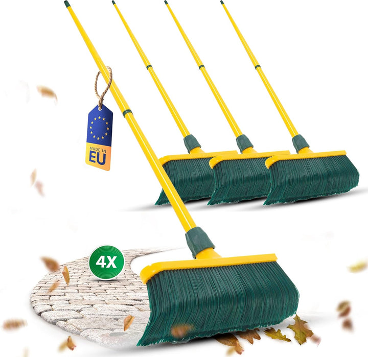 Novaliv Krallenbesen Set 40 cm Kunststoff mit Teleskopstiel Hofbesen Allzweckbesen Kehrbesen Terrass