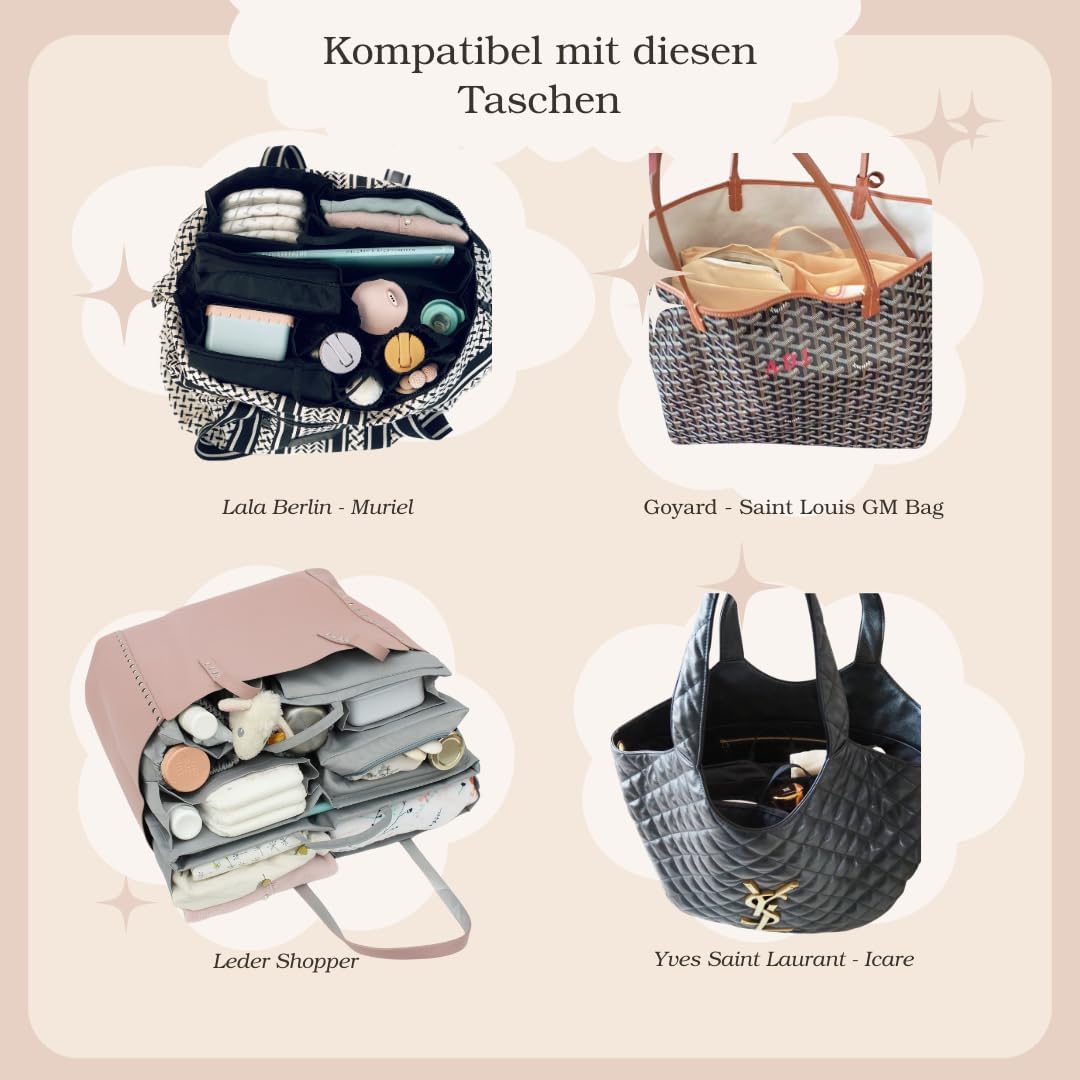 lilibell Wickeltasche Granda - Grosse Babytasche Taschenorganizer Innentasche Baginbag Inlett für di