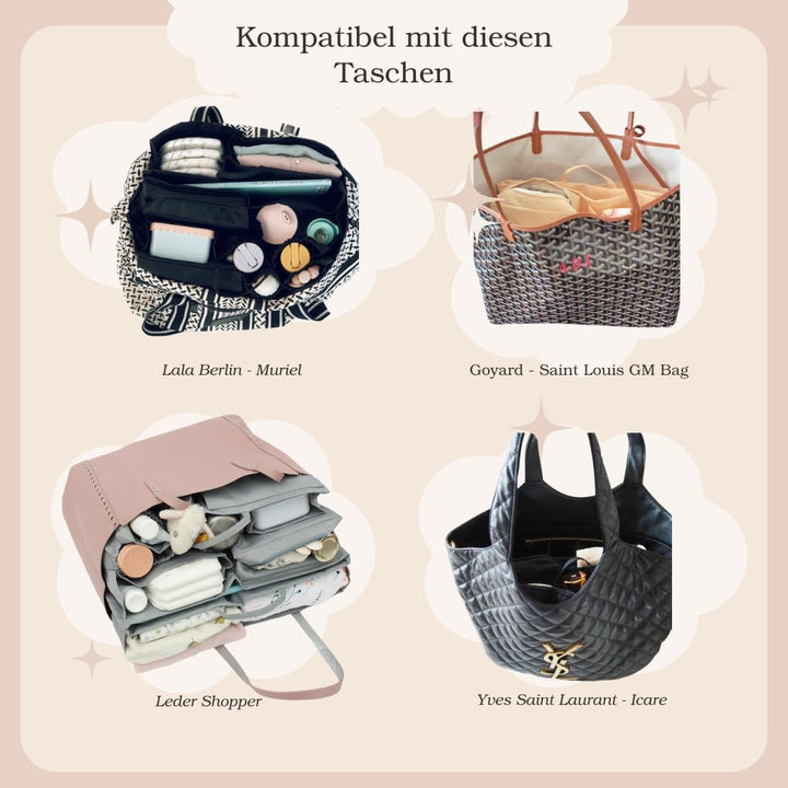 lilibell Wickeltasche Granda - Grosse Babytasche Taschenorganizer Innentasche Baginbag Inlett für di