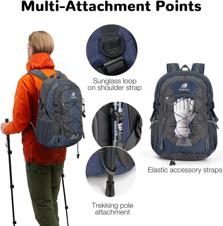 25L Wandernrucksack Damen Herren, Outdoor Rucksäcke Tagesrucksäcke, Wasserdichter Reiserucksack für