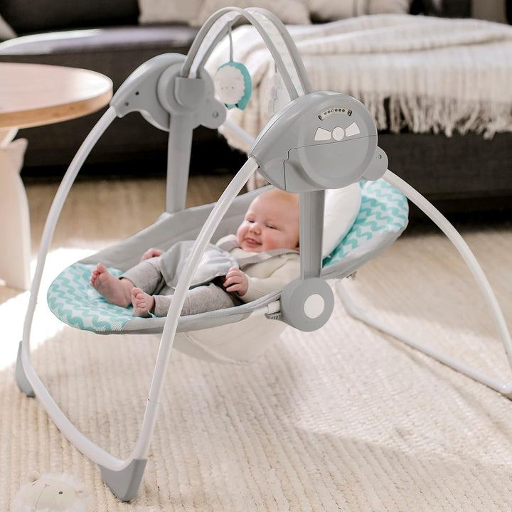 Ingenuity, Ity Ingenuity, Swingity Swing, Goij, zusammenklappbare und tragbare Babyschaukel mit 6 Sc
