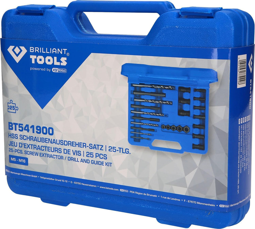 BRILLIANT TOOLS BT541900 HSS Schraubenausdreher-Satz, 25-tlg [Powered by KS TOOLS]