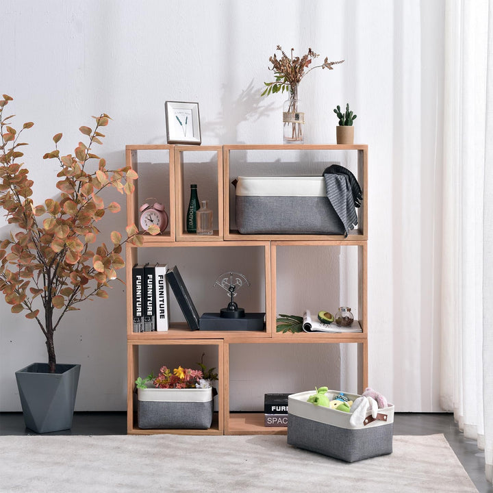 Mangata Aufbewahrungsboxen aus gewebtem Stoff, Segeltuch Organizer 3er-Set für Kleidung, Spielzeug,