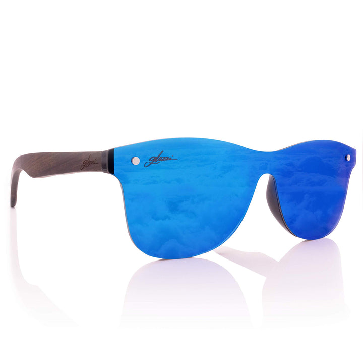 Sonnenbrille Herren und Damen Holz Polarisiert UV400 mit Holzbügeln und Brillenetui aus Kork Ebony B