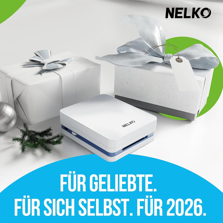 Nelko Fotodrucker PP01 Farbe Tragbarer Mini Fotodrucker für Smartphone mit 20 Fotopapier, Tintenstra