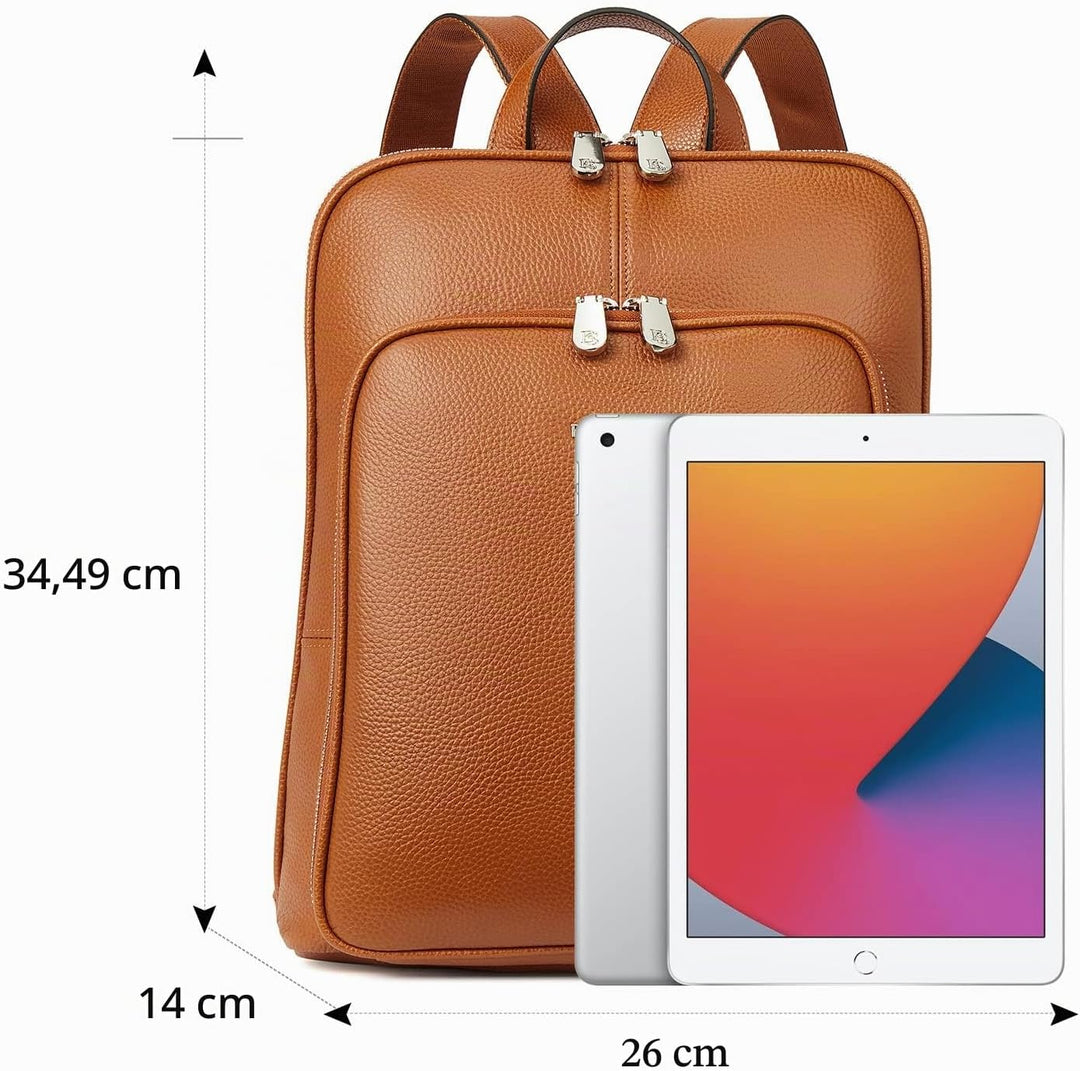 BOSTANTEN Leder Rucksack Damen Reiserucksack Tagesrucksack Casual Backpack Daypacks Braun A-02-braun