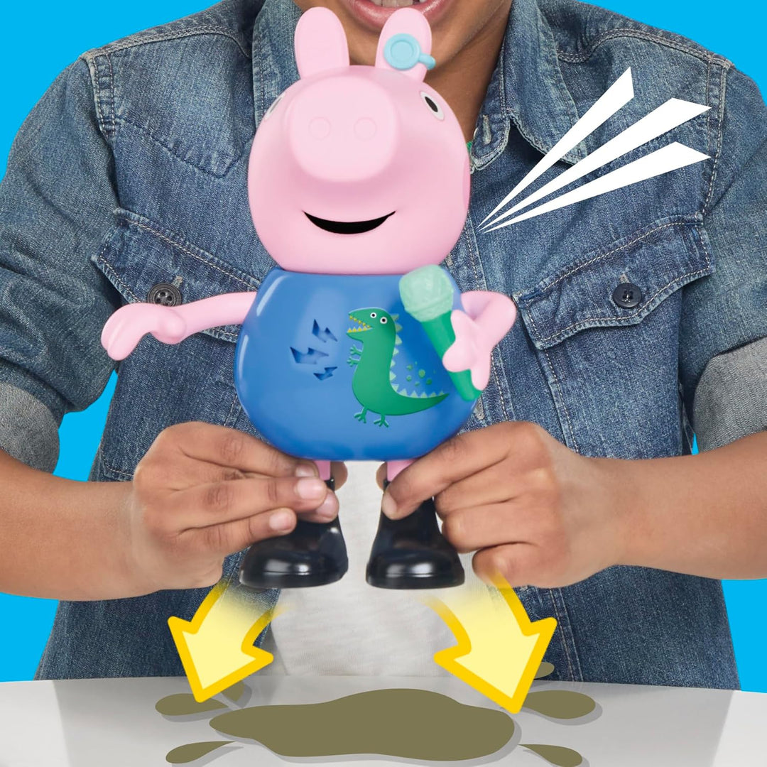 Peppa Pig Witz- und Singspass Schorsch, 20 cm grosse Figur, musikalisches Spielzeug mit mehr als 50