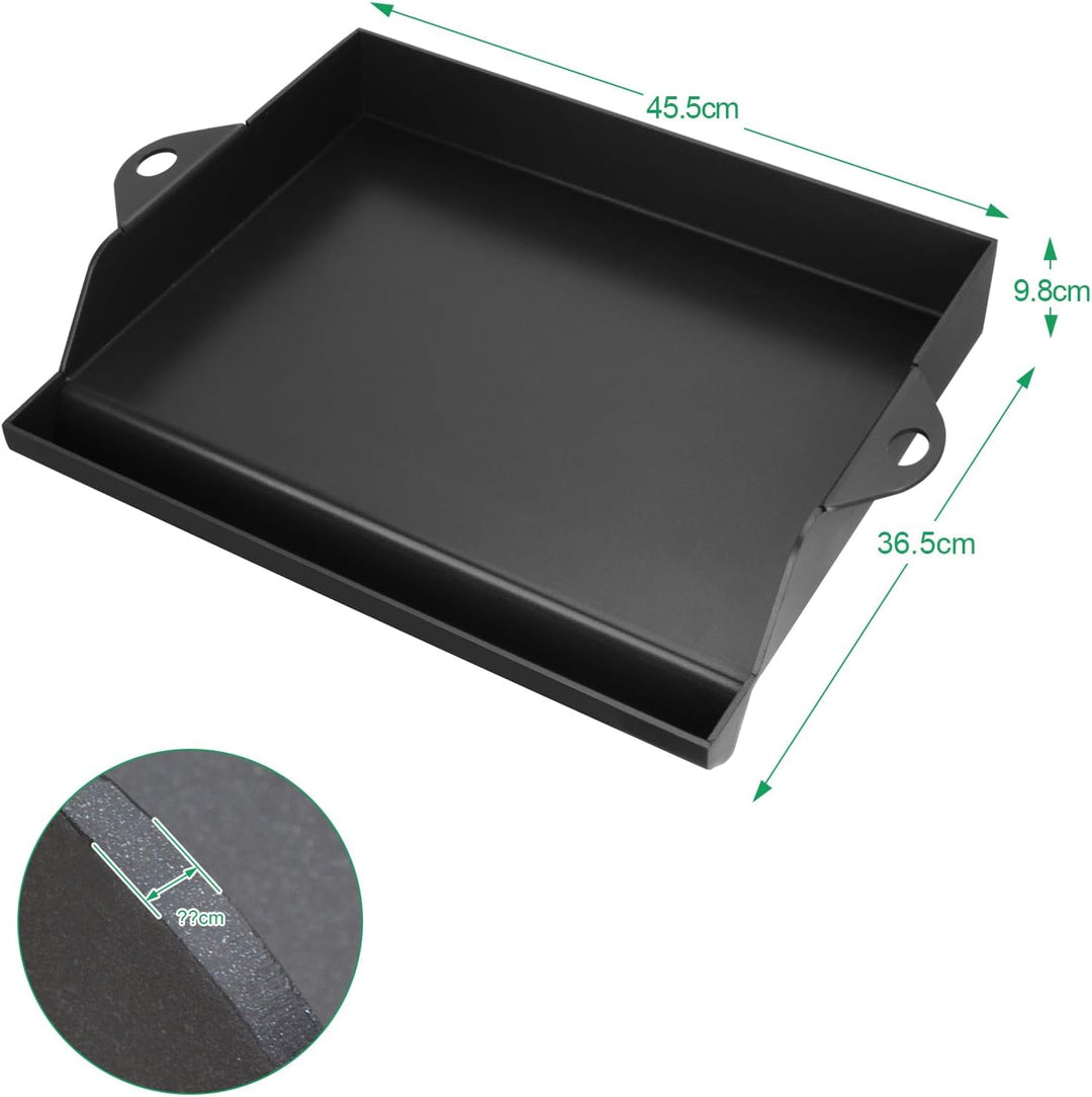 WELL GRILL Plancha-Grillplatte mit Grill-Spachtel Schaber set, Porzellanemailliertem Gusseisen Grill