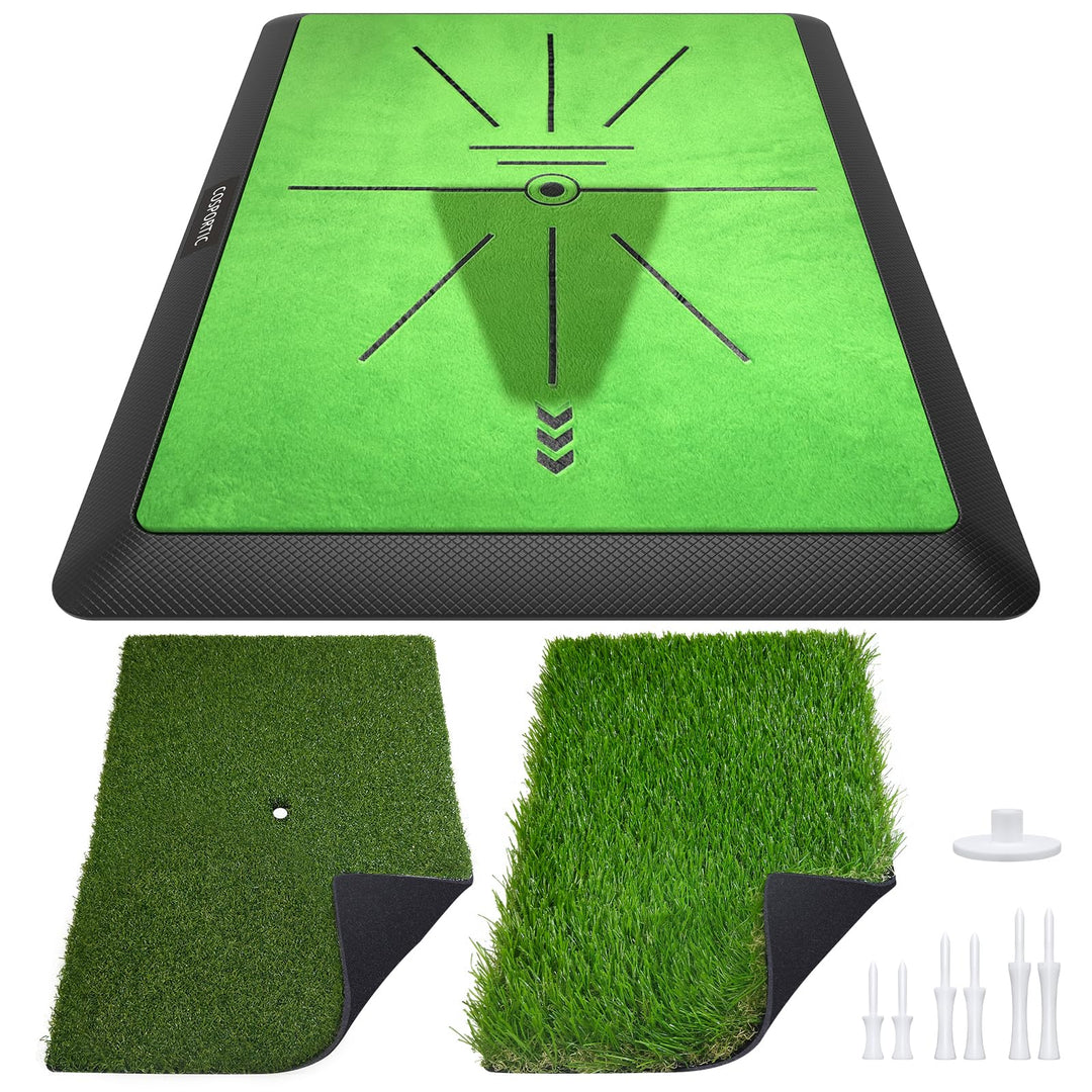COSPORTIC Golfschlagmatte, Golf-Trainingsmatte für Schwungwege, Feedback/Erkennungsschläger, extra a