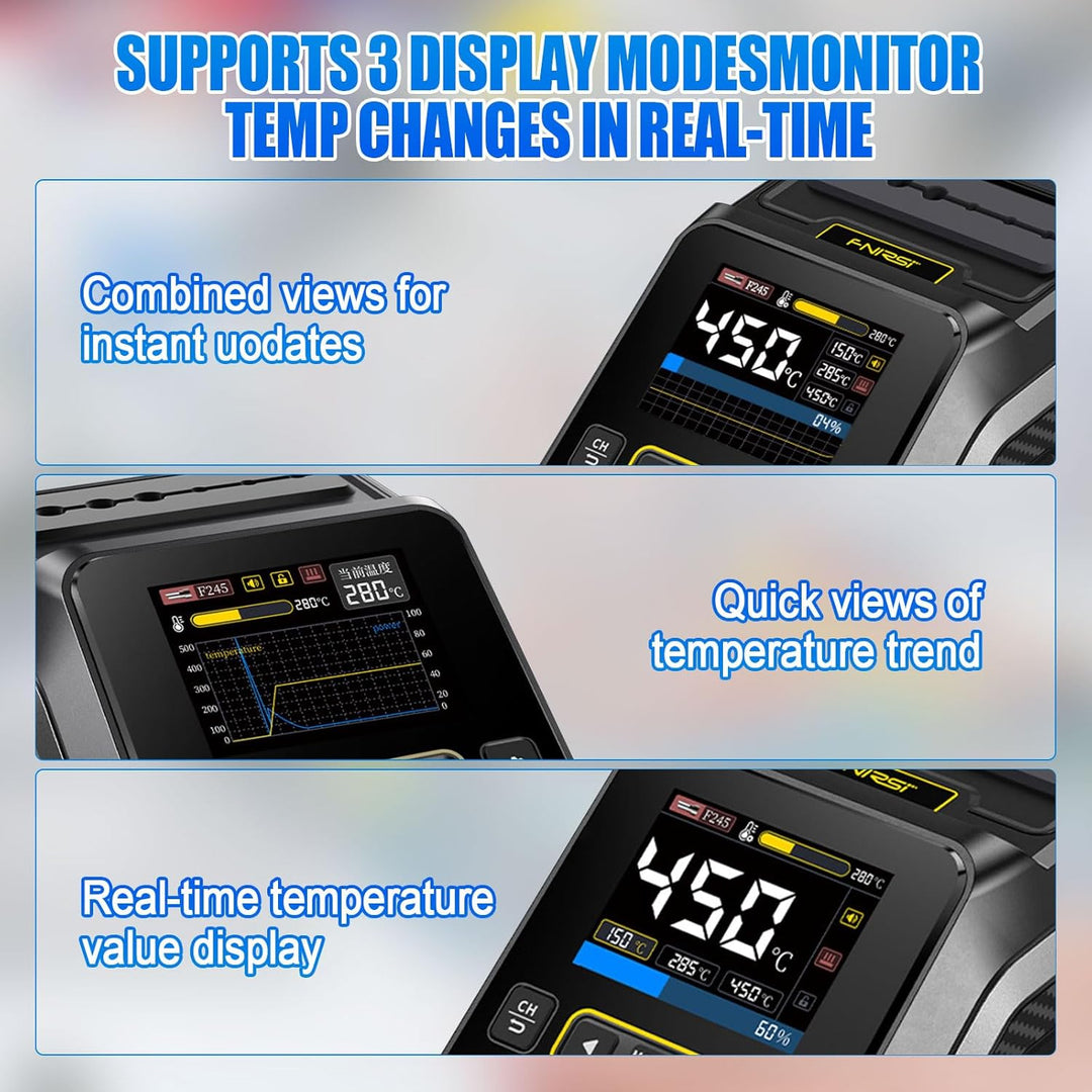 DWS-200 Lötstation Profi Lötkolben Station Set 100-450°C Keramikheizelement LCD-Display für Elektron