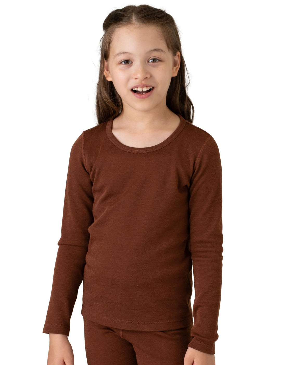 Kinder 100% Merinowolle Thermounterhemd Unterhosen, Premium Merino Wolle Warme Thermounterwäsche Uni