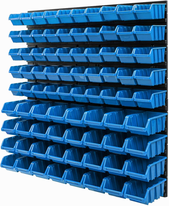 Lagersystem Wandregal 770 x 780 mm | 82 stck. Box | Stapelboxen Schüttenregal Sichtlagerkästen | Ext