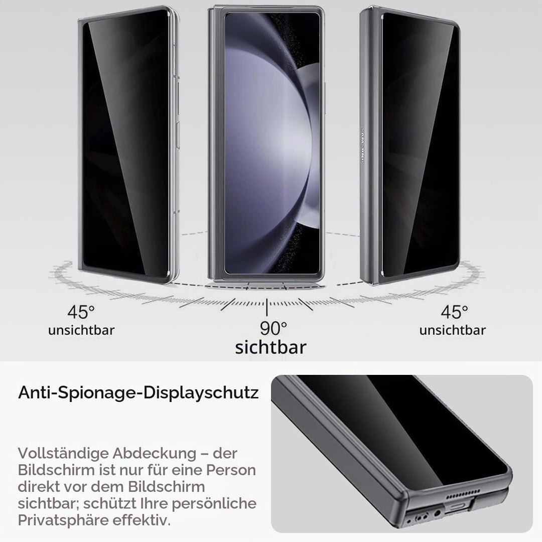 Miimall Kompatibel mit Samsung Galaxy Z Fold 5 Hülle mit Displayschutz Anti-Peeping+Magnetischer Sch