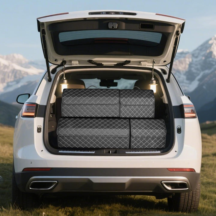 Ergocar Kofferraum Organizer Luxus-PU-Leder Aufbewahrungstasche Organizer Wasserdicht Faltbar Koffer